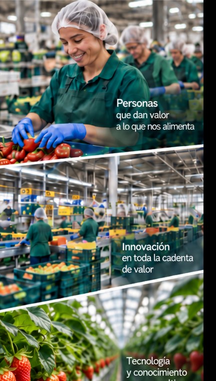 Trabajadora seleccionando tomates en una planta hortofrutícola